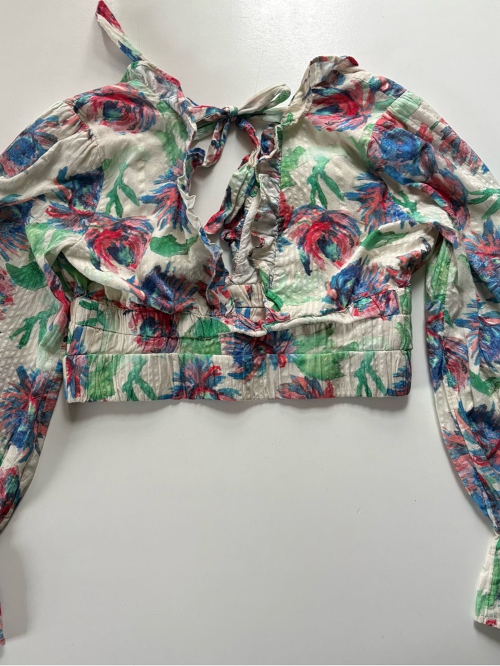 Anthropologie Floral Crop Top Small - Picture 8 of 9